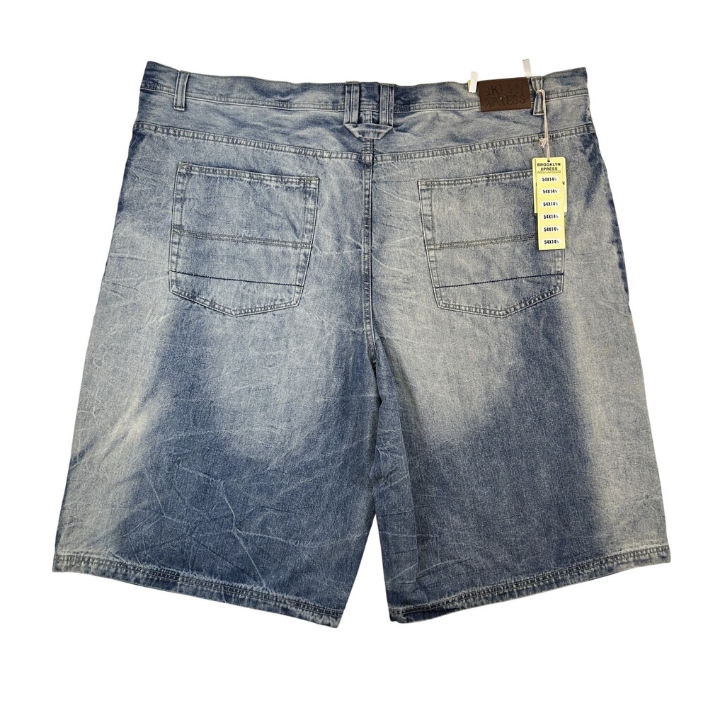 Brooklyn Xpress Shorts Mens 54 Relaxed Fit Medium Wash Denim Hip Hop Streetwear